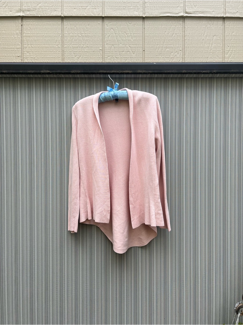 Eileen Fisher Blush Pink Open-Front Draped Cardigan